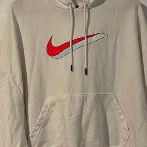 Nike White Crop Swoosh Hoodie, SZ XL
